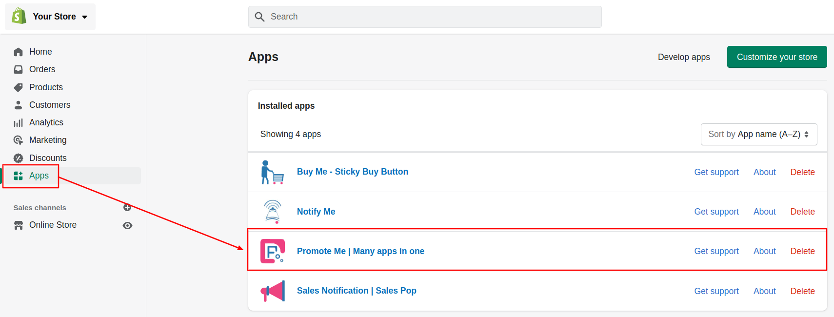 Shopify Admin App List PM