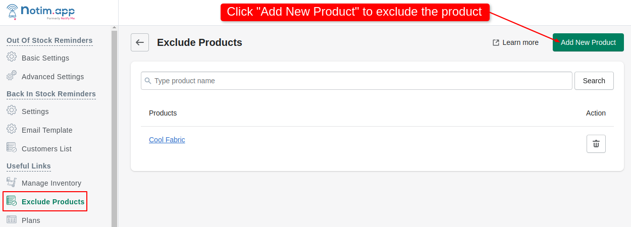 Exclude Products