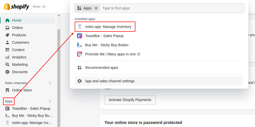 Shopify Admin App List NM